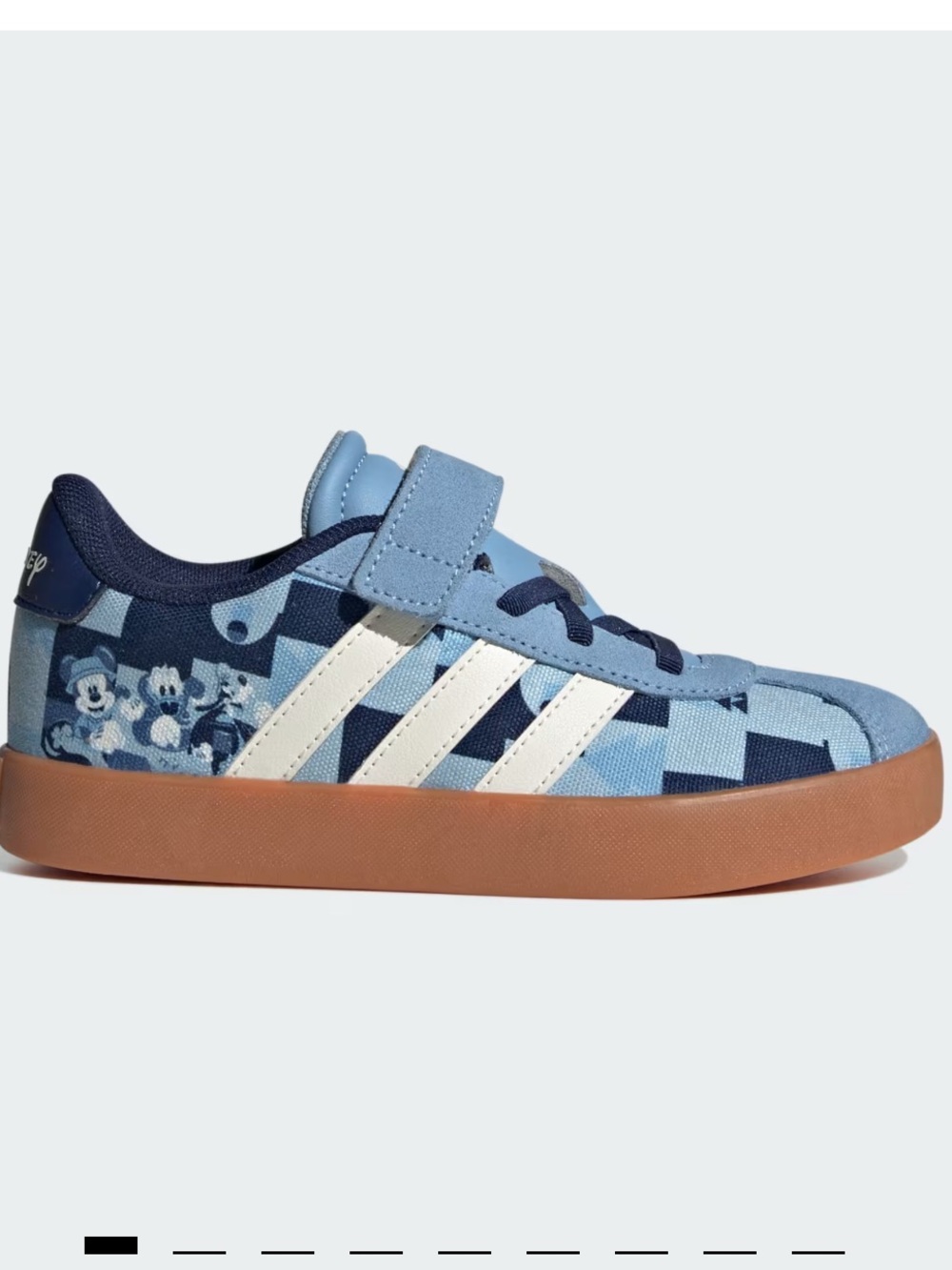 Disney x adidas VL Court 'Mickey Mouse Avatar' kids' blue suede sneakers size 1